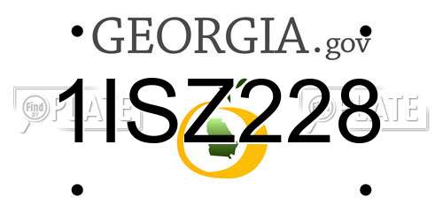 1ISZ228 Georgia License Plate
