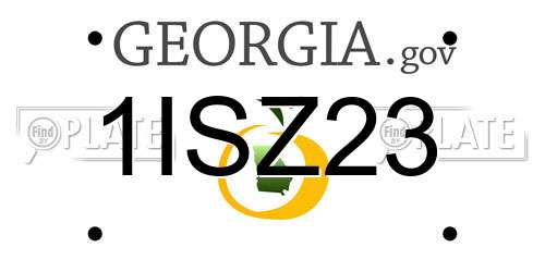1ISZ23 Georgia License Plate