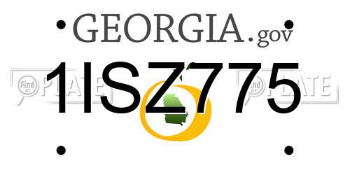 1ISZ775 Georgia License Plate