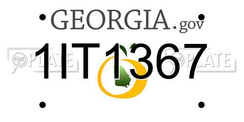1IT1367 Georgia License Plate