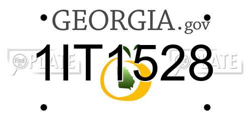 1IT1528 Georgia License Plate