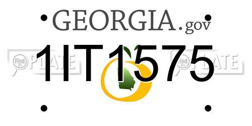 1IT1575 Georgia License Plate