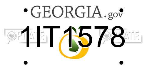 1IT1578 Georgia License Plate