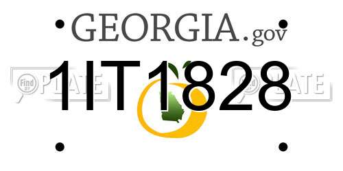 1IT1828 Georgia License Plate