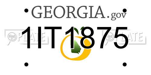 1IT1875 Georgia License Plate