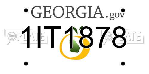 1IT1878 Georgia License Plate