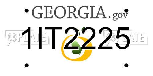 1IT2225 Georgia License Plate
