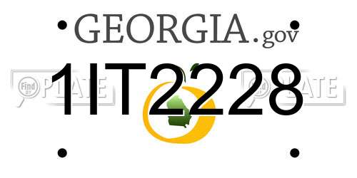 1IT2228 Georgia License Plate
