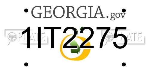 1IT2275 Georgia License Plate