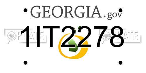 1IT2278 Georgia License Plate