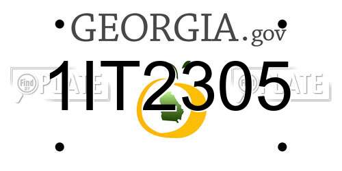 1IT2305 Georgia License Plate