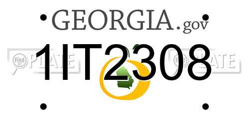 1IT2308 Georgia License Plate
