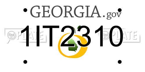 1IT2310 Georgia License Plate