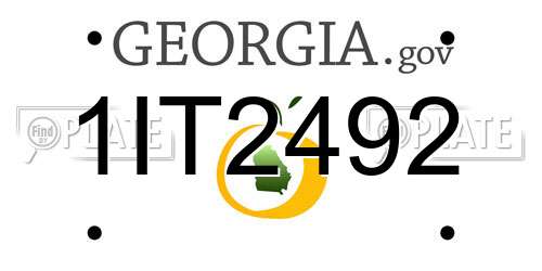 1IT2492 Georgia License Plate