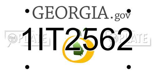 1IT2562 Georgia License Plate