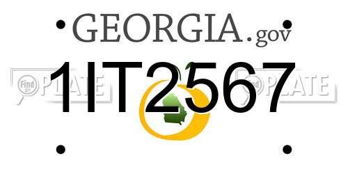 1IT2567 Georgia License Plate