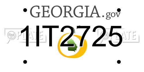 1IT2725 Georgia License Plate
