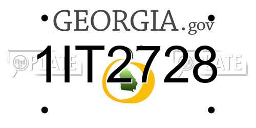 1IT2728 Georgia License Plate