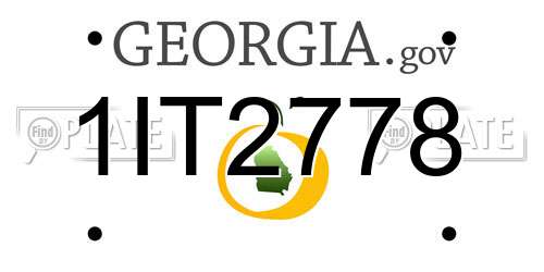 1IT2778 Georgia License Plate