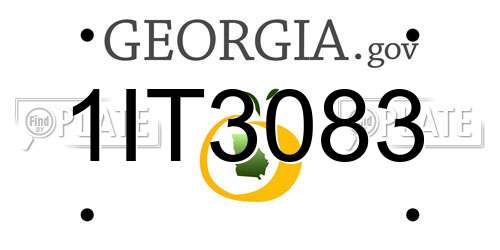 1IT3083 Georgia License Plate