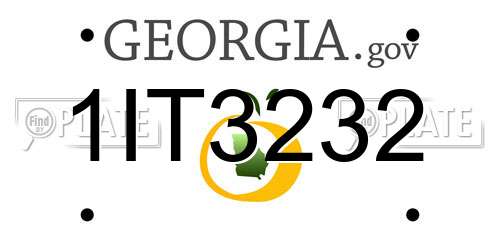 1IT3232 Georgia License Plate