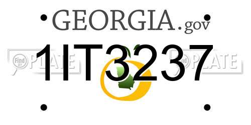1IT3237 Georgia License Plate