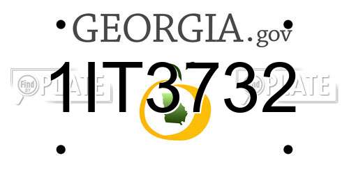 1IT3732 Georgia License Plate