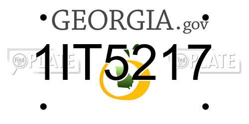1IT5217 Georgia License Plate