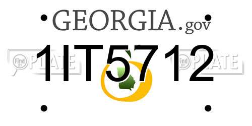 1IT5712 Georgia License Plate