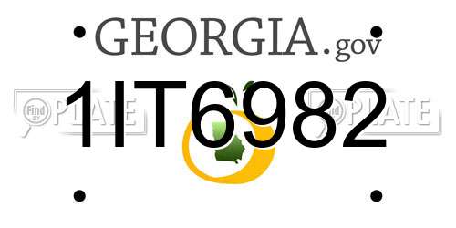 1IT6982 Georgia License Plate