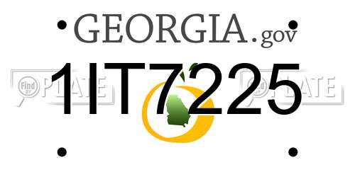 1IT7225 Georgia License Plate