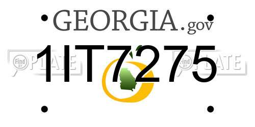 1IT7275 Georgia License Plate