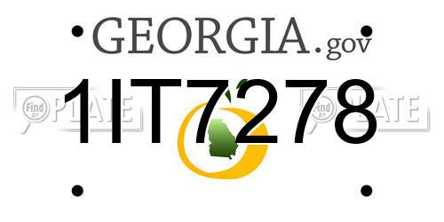 1IT7278 Georgia License Plate