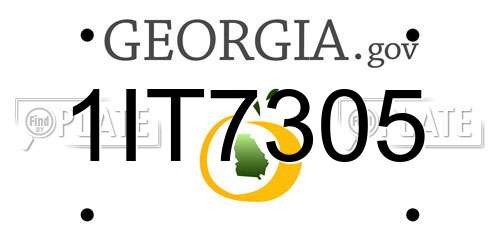 1IT7305 Georgia License Plate
