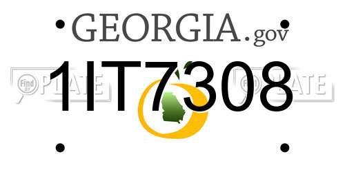 1IT7308 Georgia License Plate