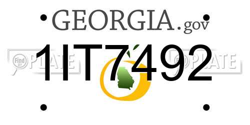1IT7492 Georgia License Plate