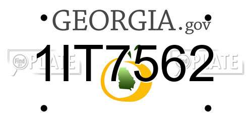 1IT7562 Georgia License Plate