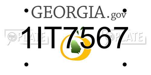 1IT7567 Georgia License Plate
