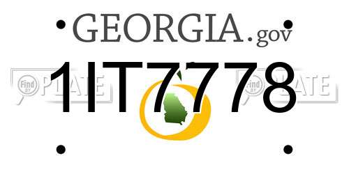 1IT7778 Georgia License Plate