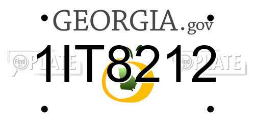 1IT8212 Georgia License Plate