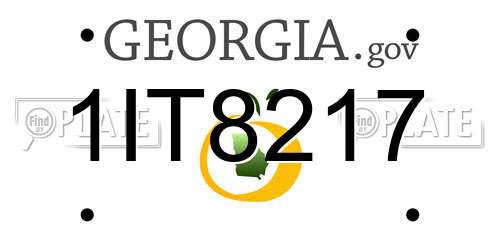 1IT8217 Georgia License Plate