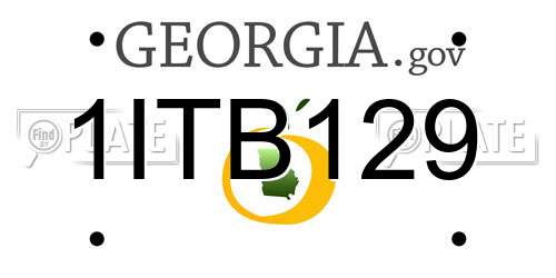 1ITB129 Georgia License Plate
