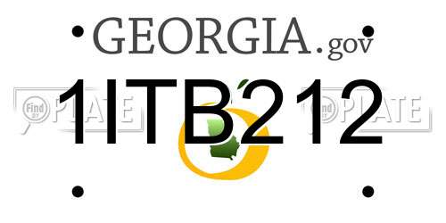 1ITB212 Georgia License Plate