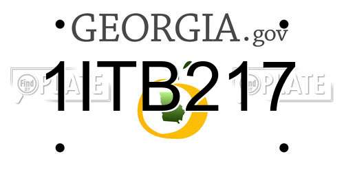 1ITB217 Georgia License Plate