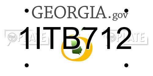 1ITB712 Georgia License Plate