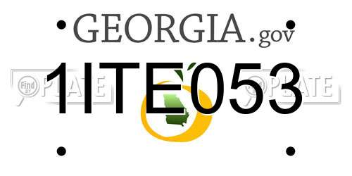 1ITE053 Georgia License Plate