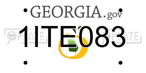 1ITE083 Georgia License Plate