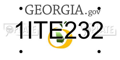1ITE232 Georgia License Plate