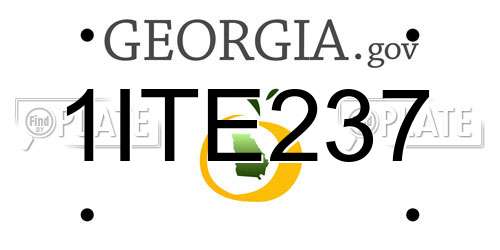 1ITE237 Georgia License Plate