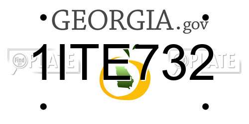 1ITE732 Georgia License Plate